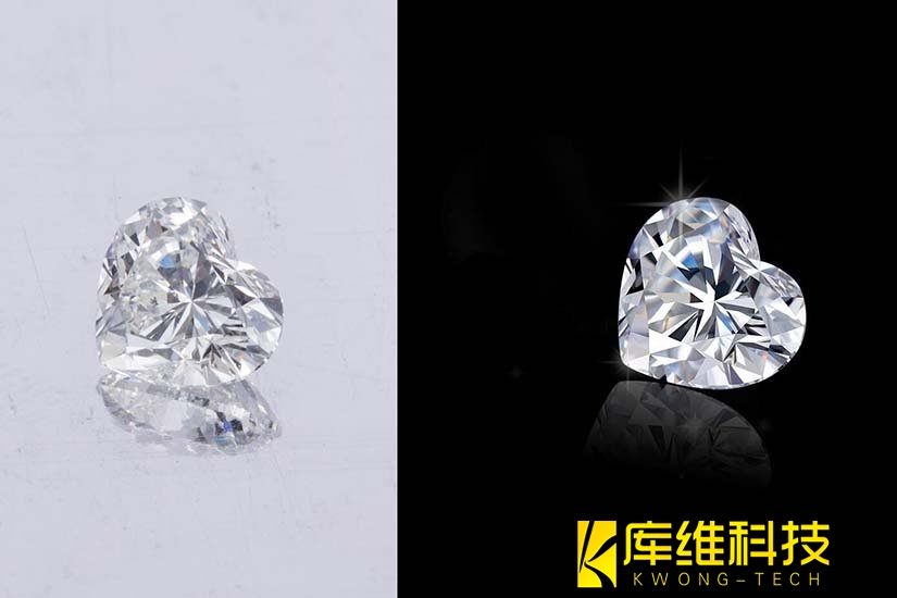 傳統(tǒng)切割與水導(dǎo)激光鉆石火彩對(duì)比